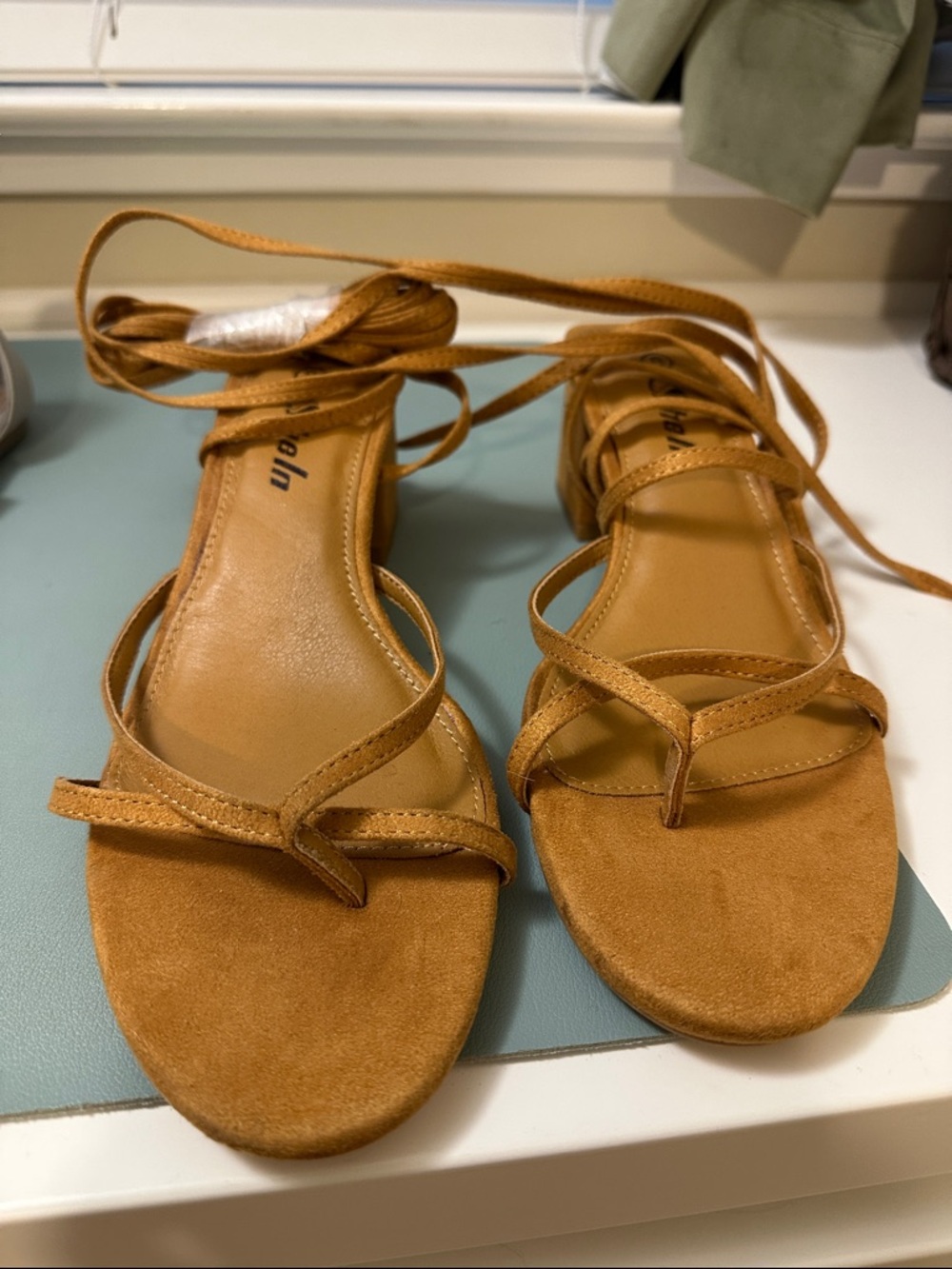 Women’s Tan Lace-Up Strappy Sandals